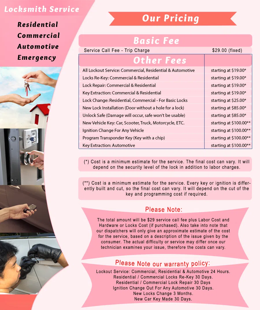 Galaxy Locksmith Store Kearny, NJ 201-367-1911 - Pricelist-1